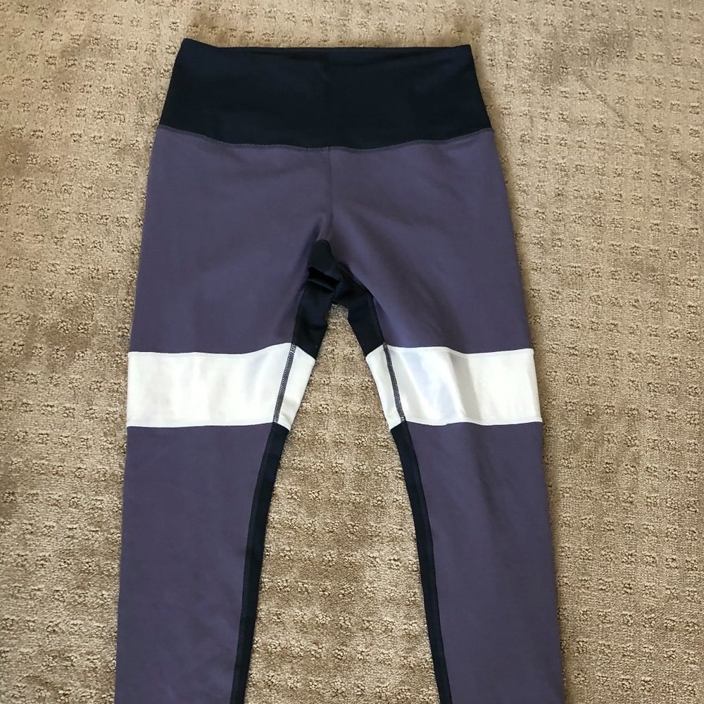 Zella Purple/White Leggings, Sparkle, EUC, M